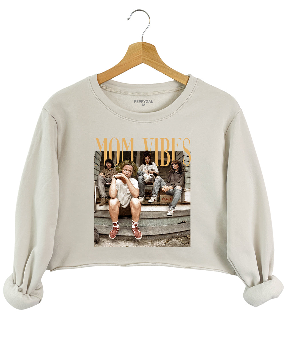 Mom Vibes Thug Life Crop Sweatshirt
