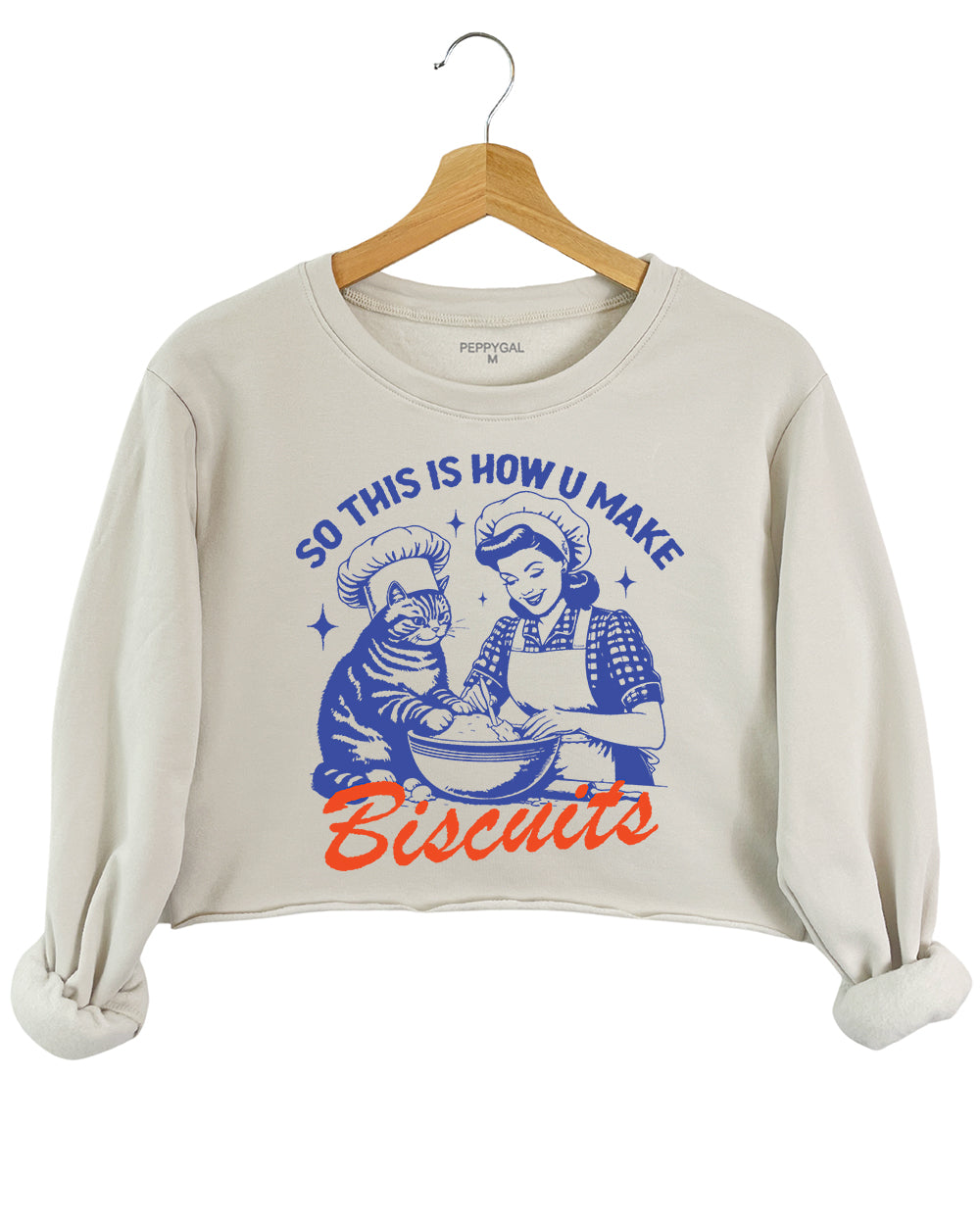 So This Is How U Make Biscuits Crop Sweatshirt