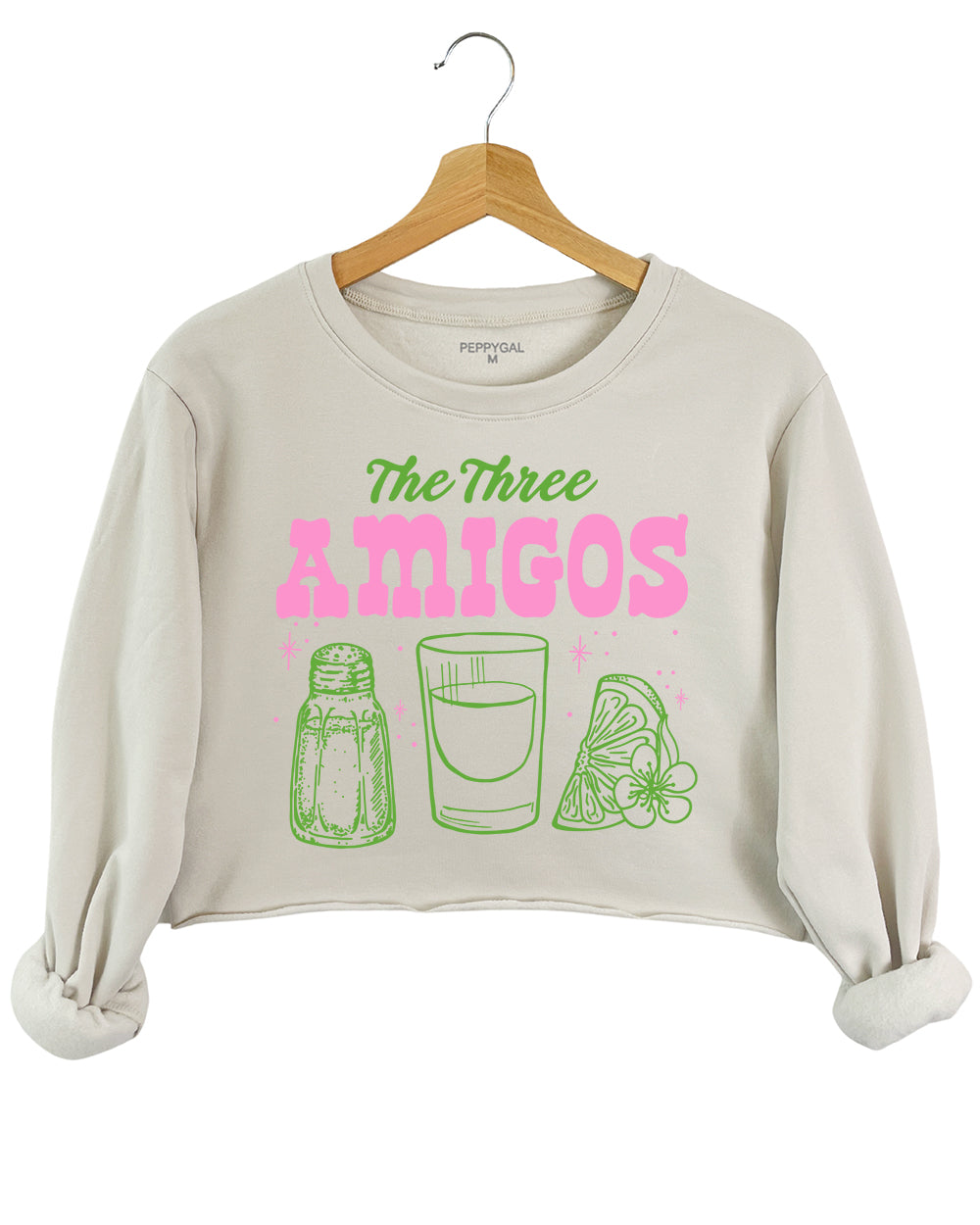 The Three Amigos Margarita Cocktail Crop Sweatshirt