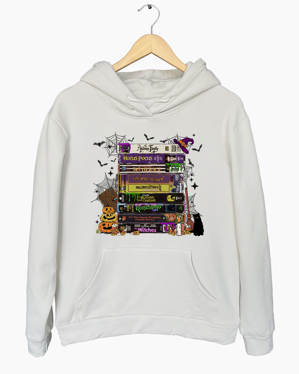 90s Halloween VHS Tape Stack Hoodie