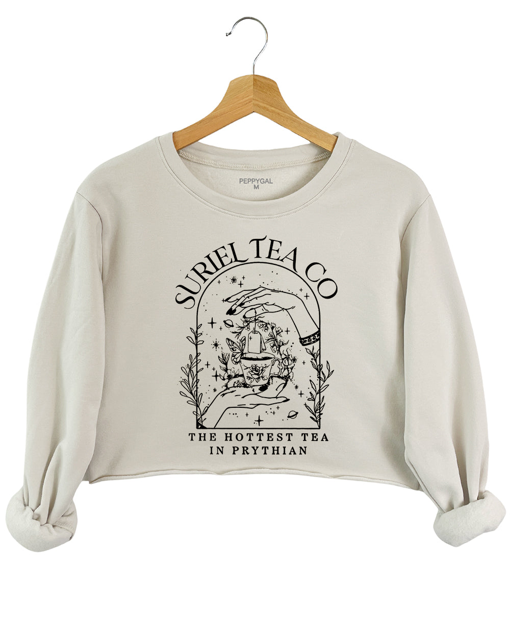 ACOTAR Suriel Tea Co The Hottest Tea In Prythian Crop Sweatshirt