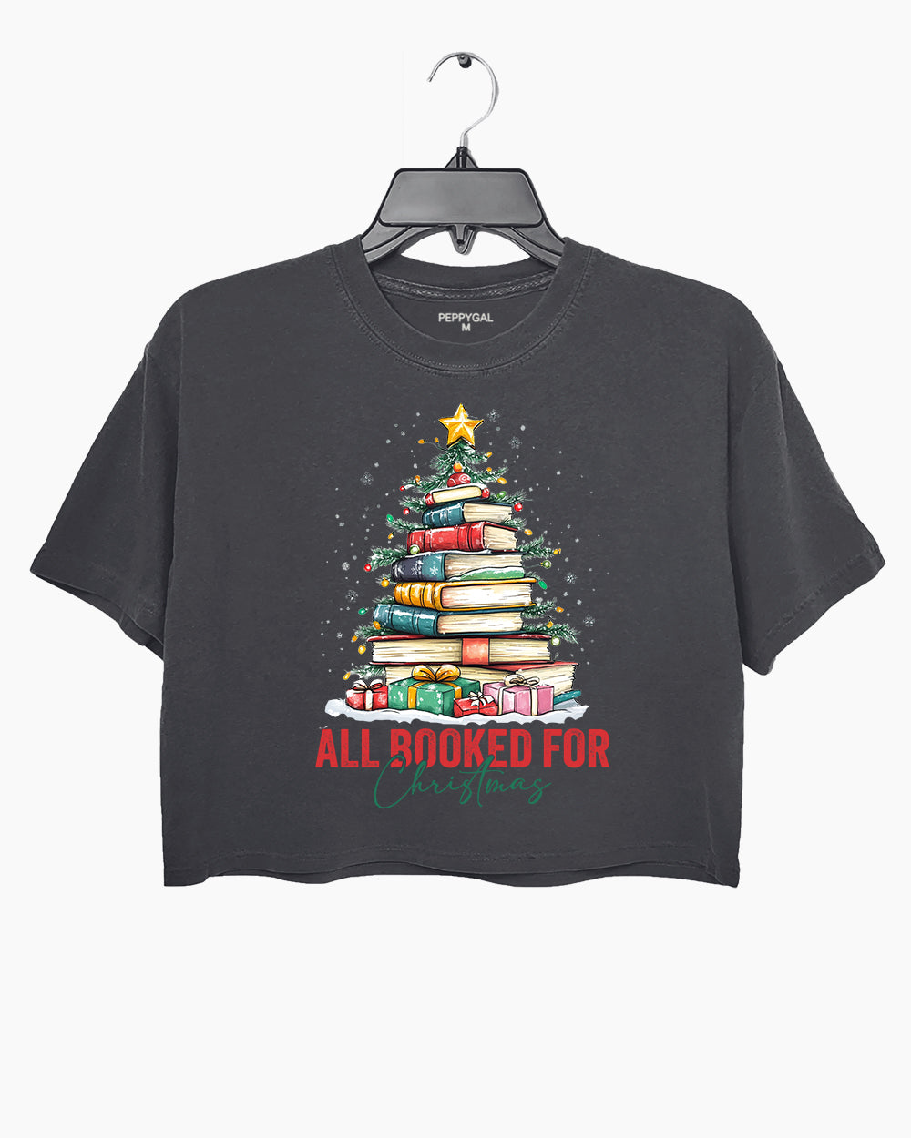 All Booked for Christmas Crop Top