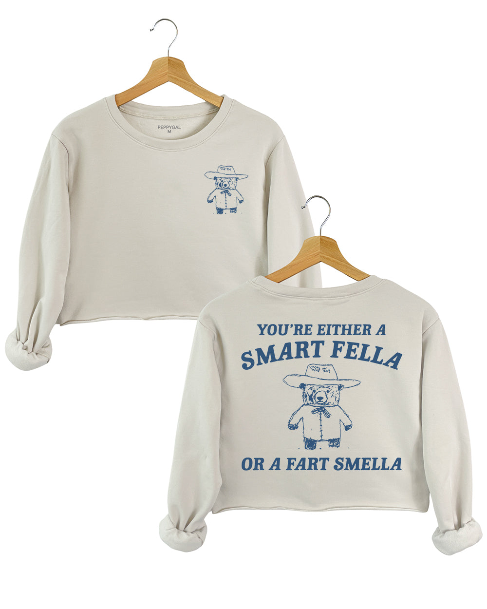 Are You A Smart Fella Or Fart Smella? Crop Sweatshirt