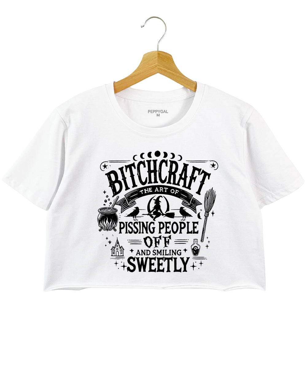 Bitchcraft The Art of Pissing People Off and Smiling Sweetly Crop Top