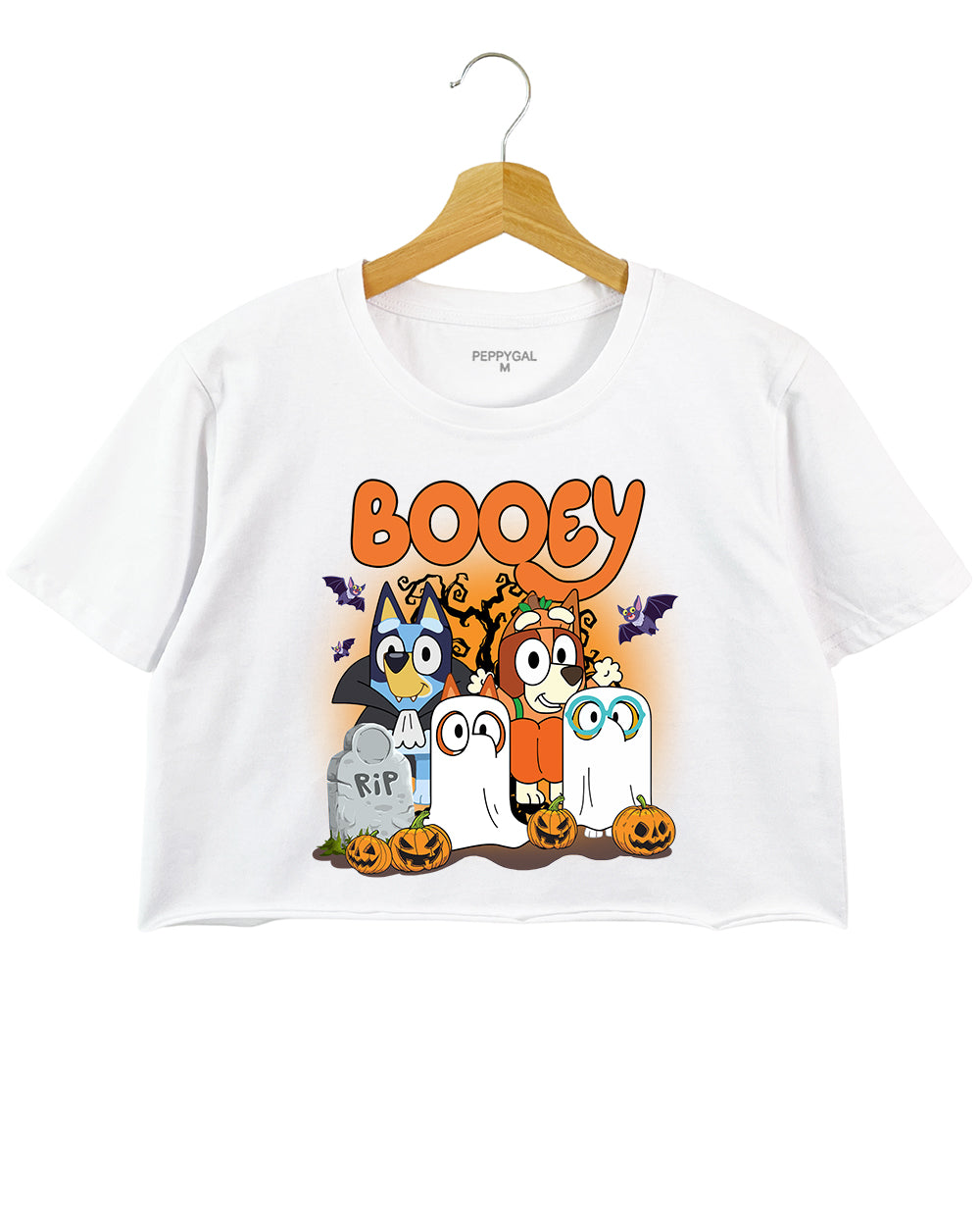 Bluey Booey Family Trick Or Treat Cute Halloween Crop Top