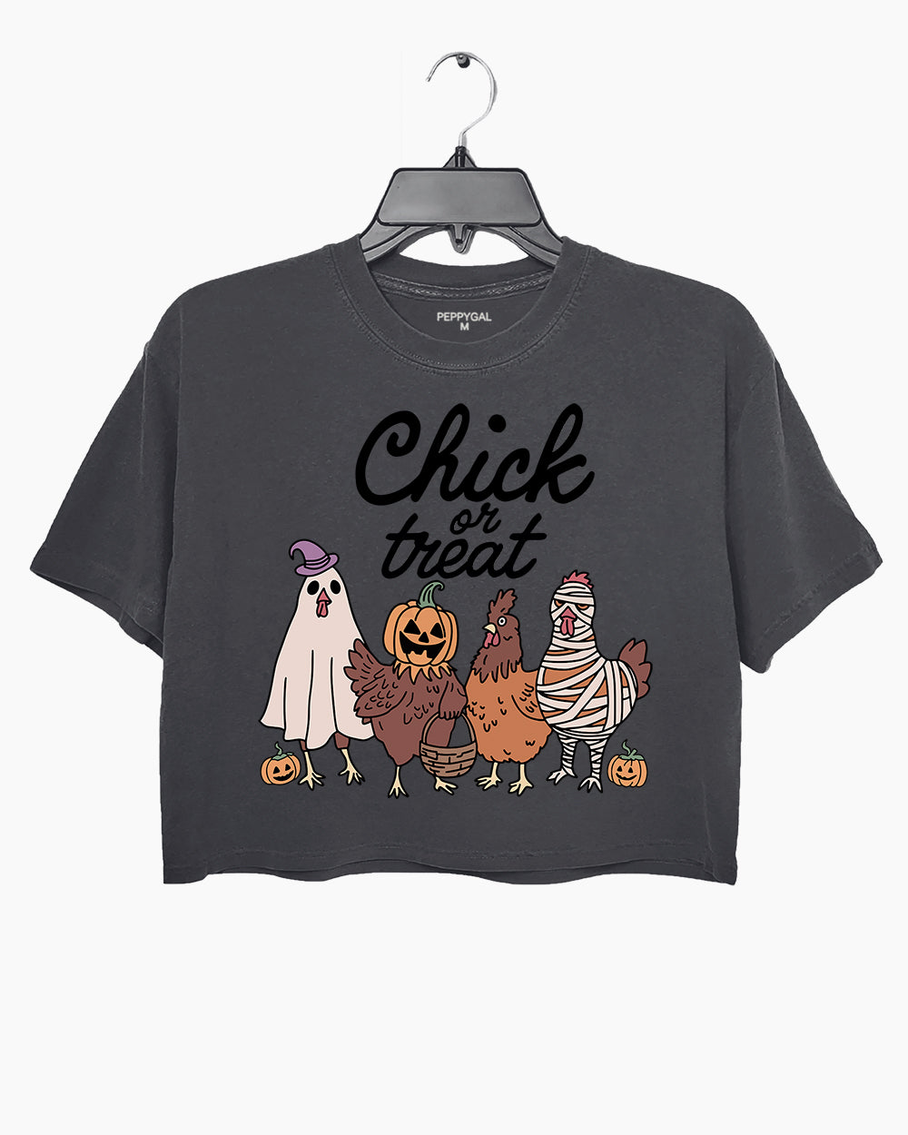 Chick Or Treat Spooky Chicken Halloween Crop Top