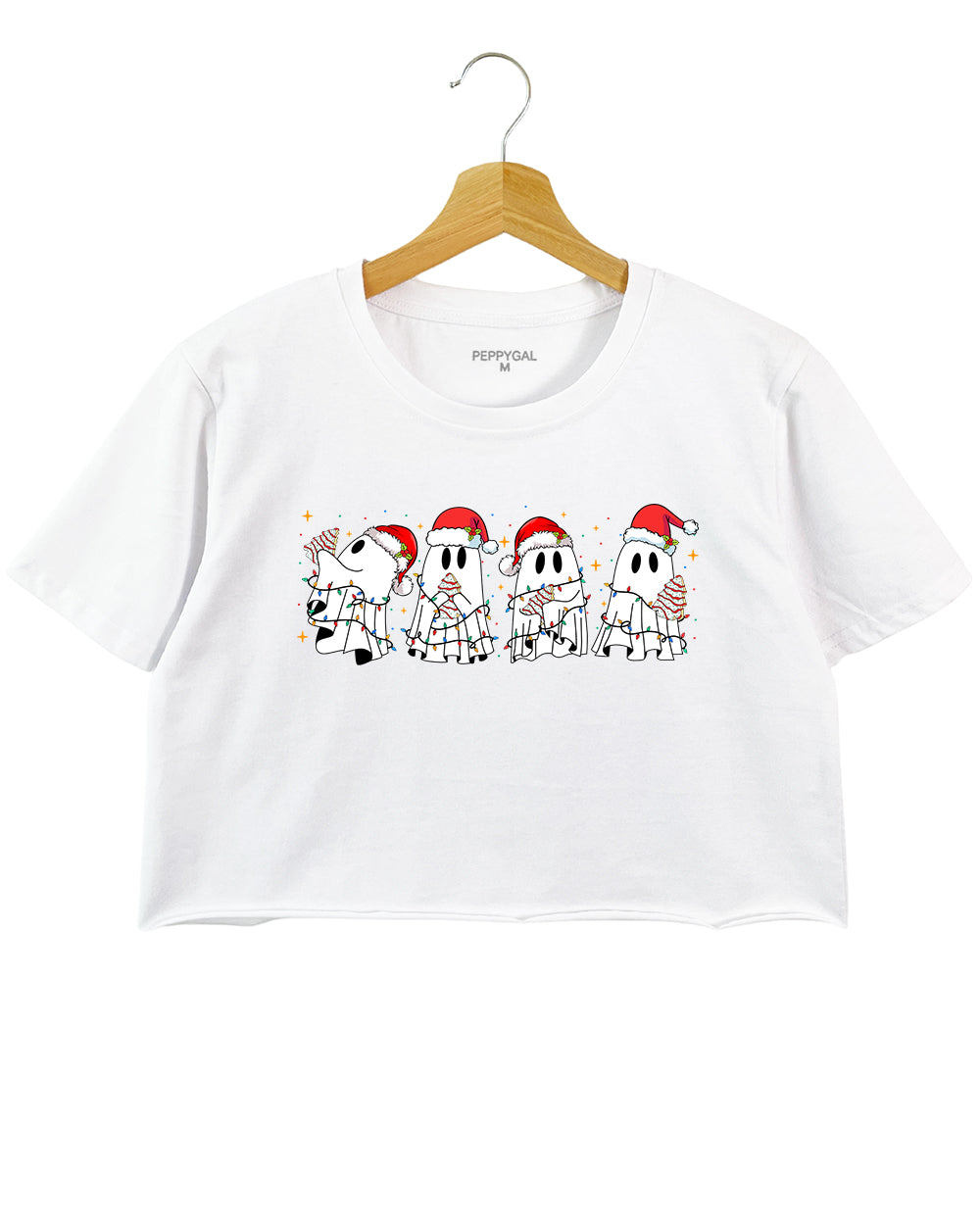 Christmas Ghost Tree Cake Crop Top