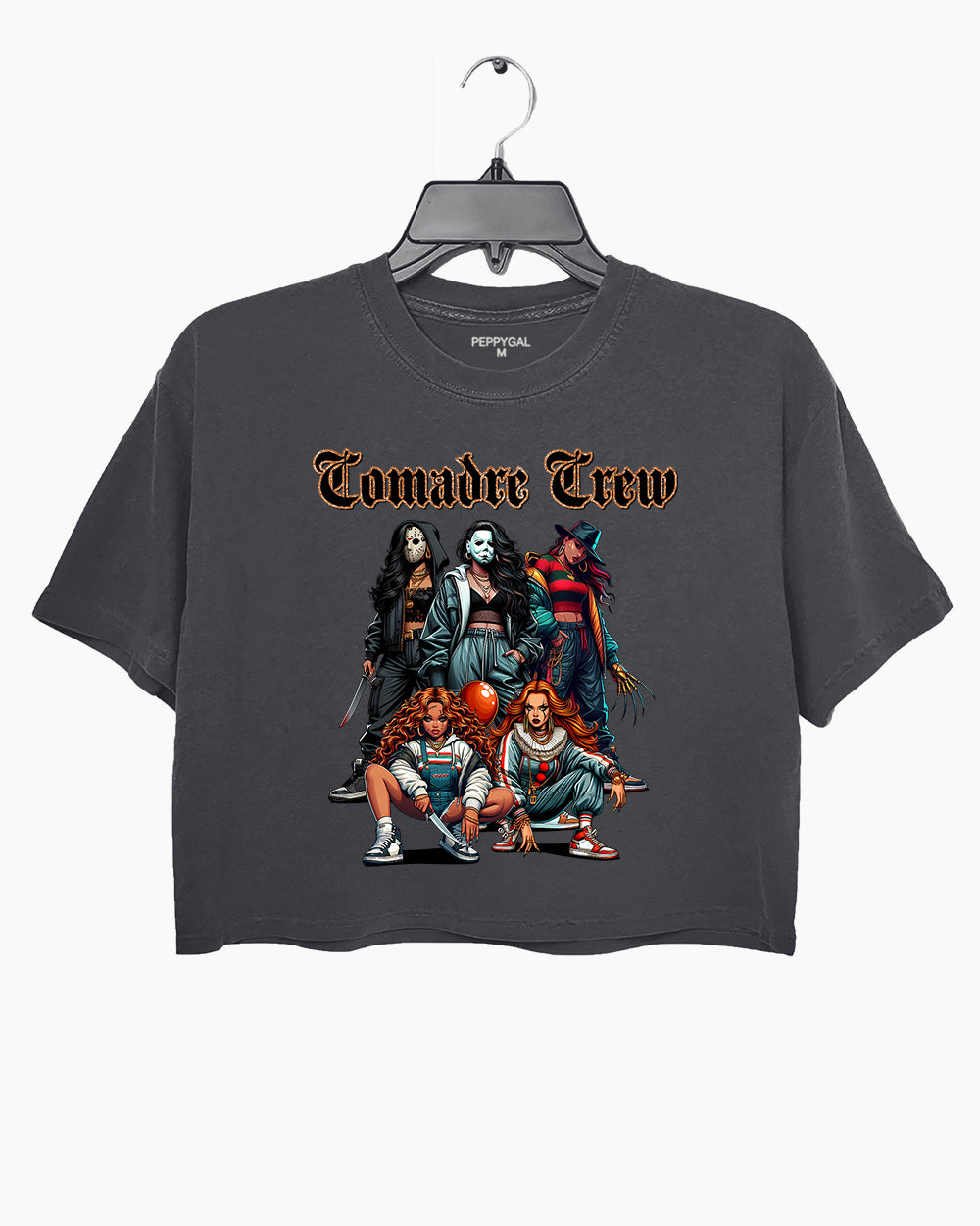 Comadre Crew Horror Movie Halloween Crop Top