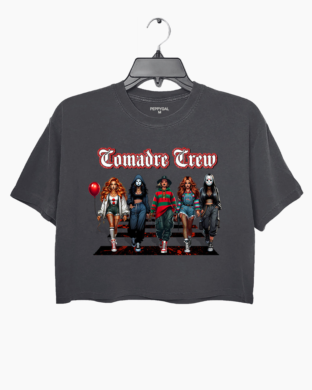 Comadre Crew Horror Movie Halloween Crop Top