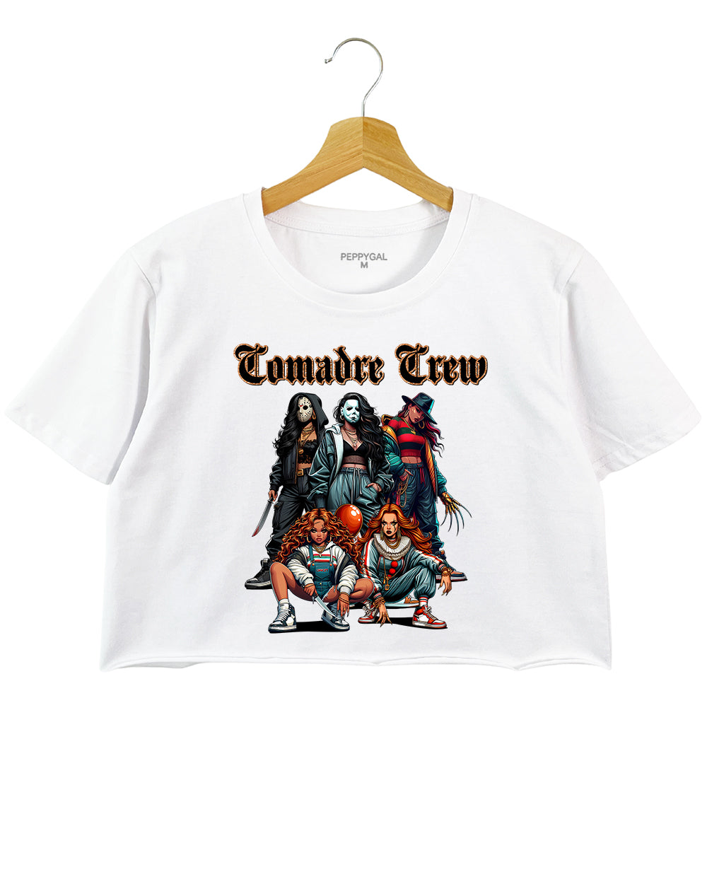 Comadre Crew Horror Movie Halloween Crop Top