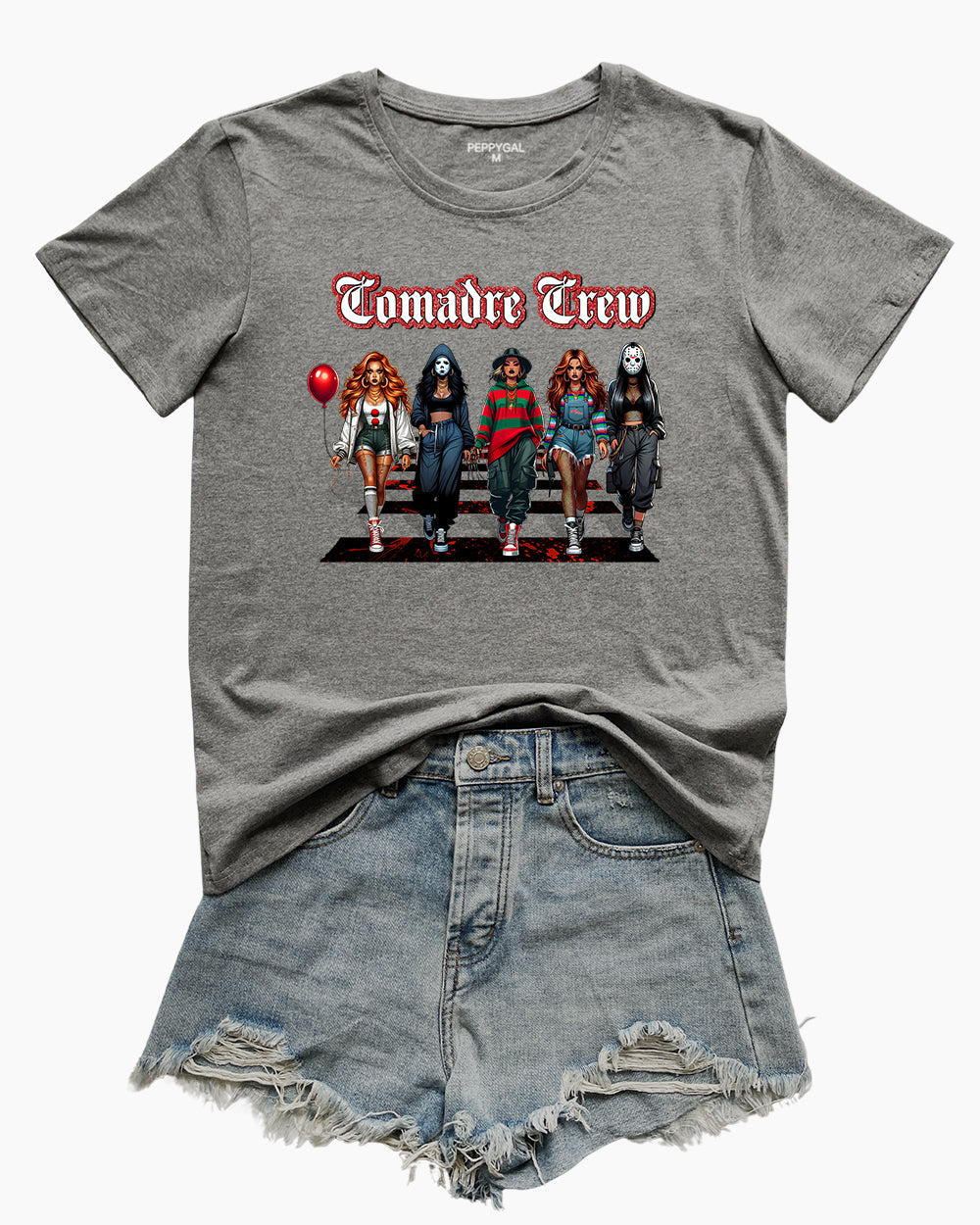 Comadre Crew Horror Movie Halloween Tee