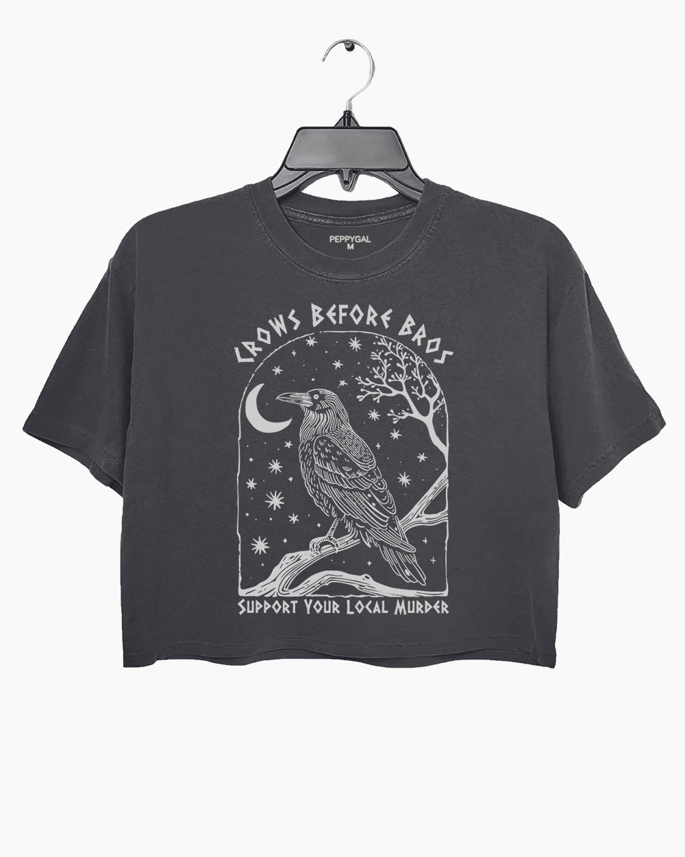 Crows Before Bros Support Your Local Murrder Crop Top