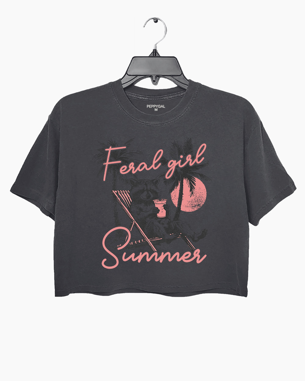 Funny Raccoon Feral Girl Summer Crop Top