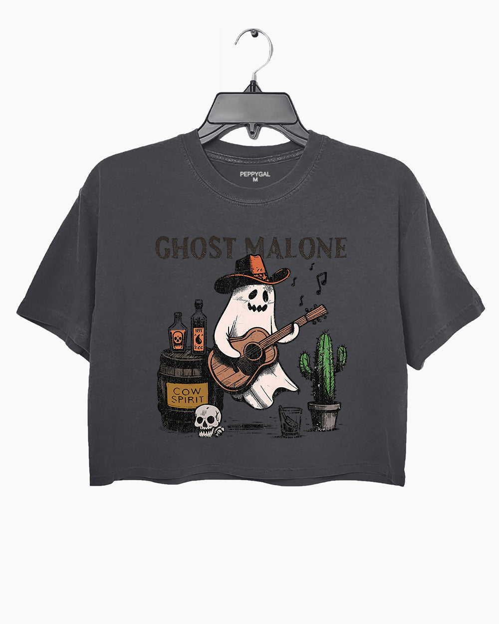 Ghost Malone Guitar Western Halloween Crop Top