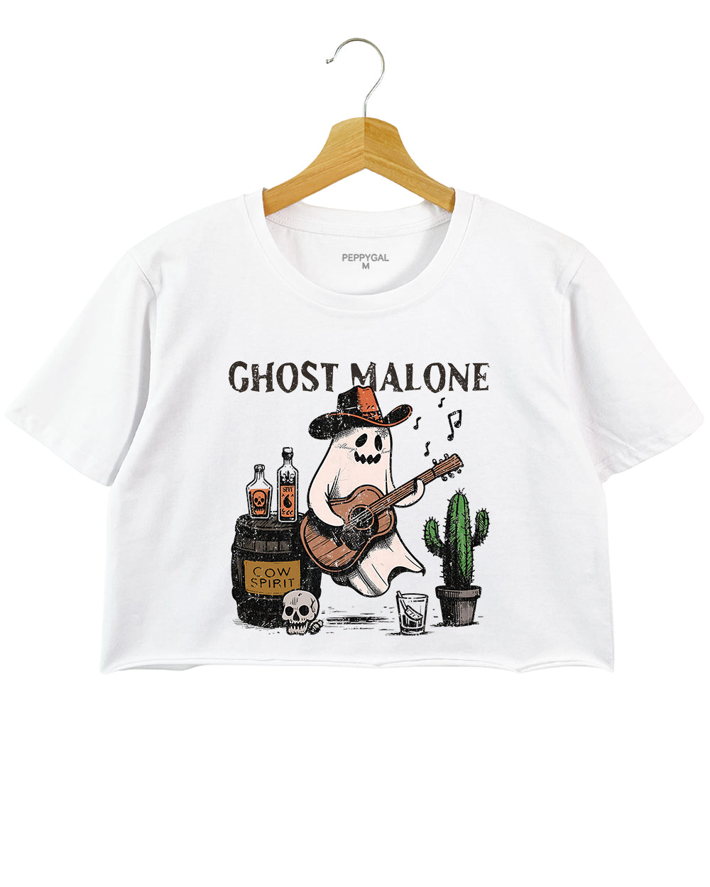 Ghost Malone Guitar Western Halloween Crop Top