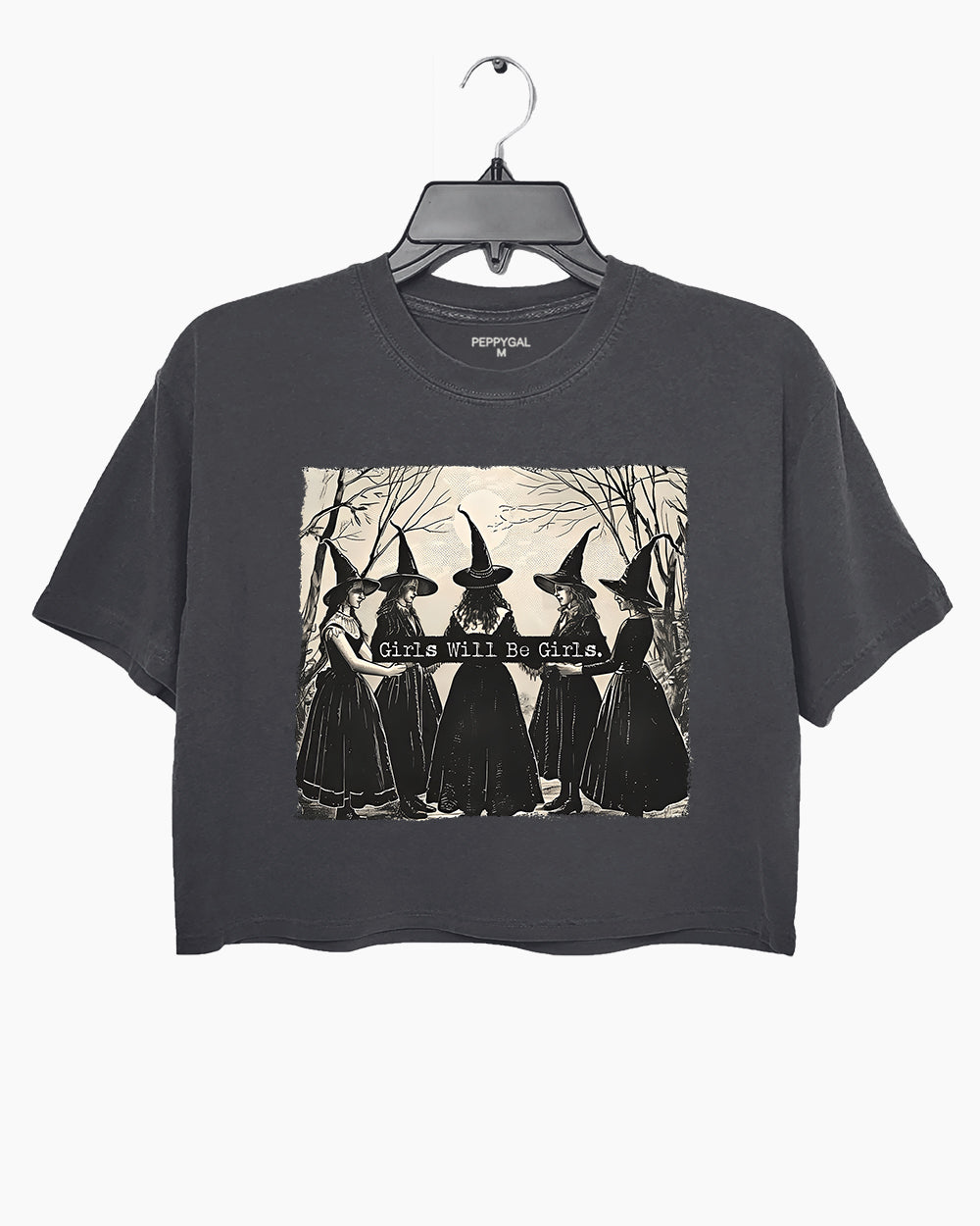 Girls Will Be Girls Witches Funny Halloween Crop Top