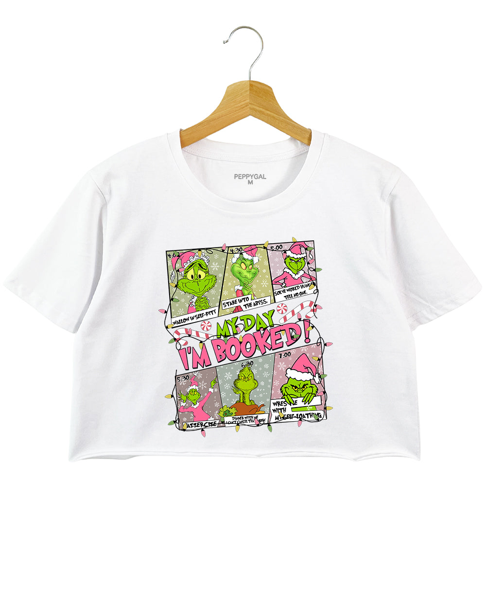 Grinch Schedule ‘My Day I'm Booked’ Funny Christmas Crop Top