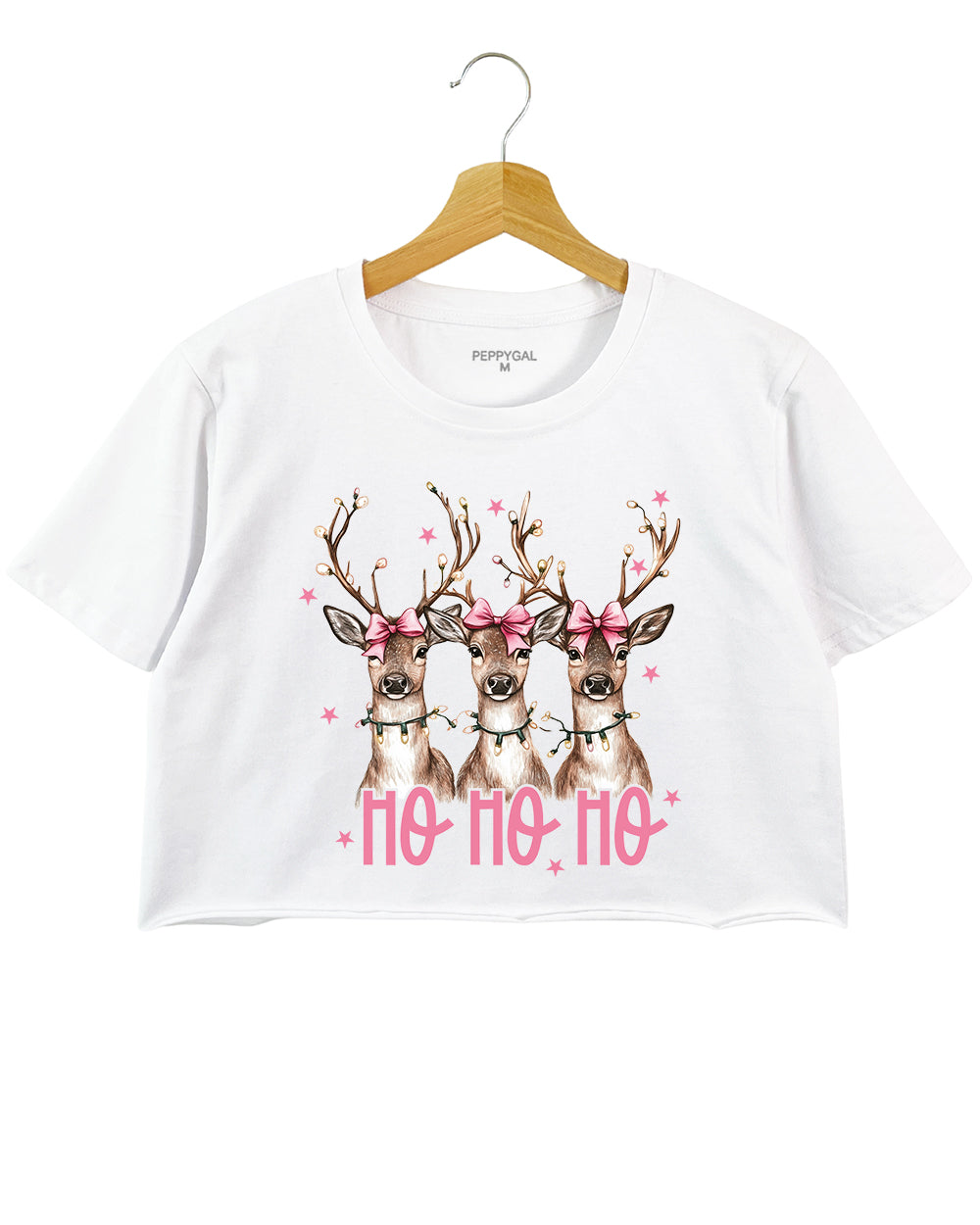 Ho Ho Ho Christmas Deer Crop Top