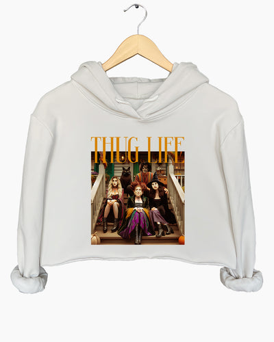 Hocus Pocus Thug Life Bad Witches Crop Hoodie