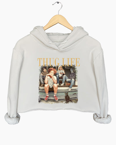 Hocus Pocus Thug Life Bad Witches Crop Hoodie