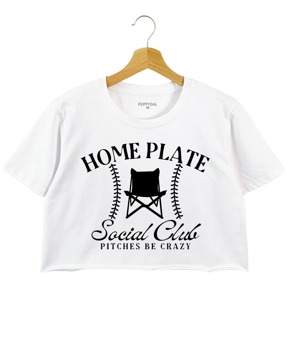 Home Plate Social Club Pitches Be Crazy Crop Top