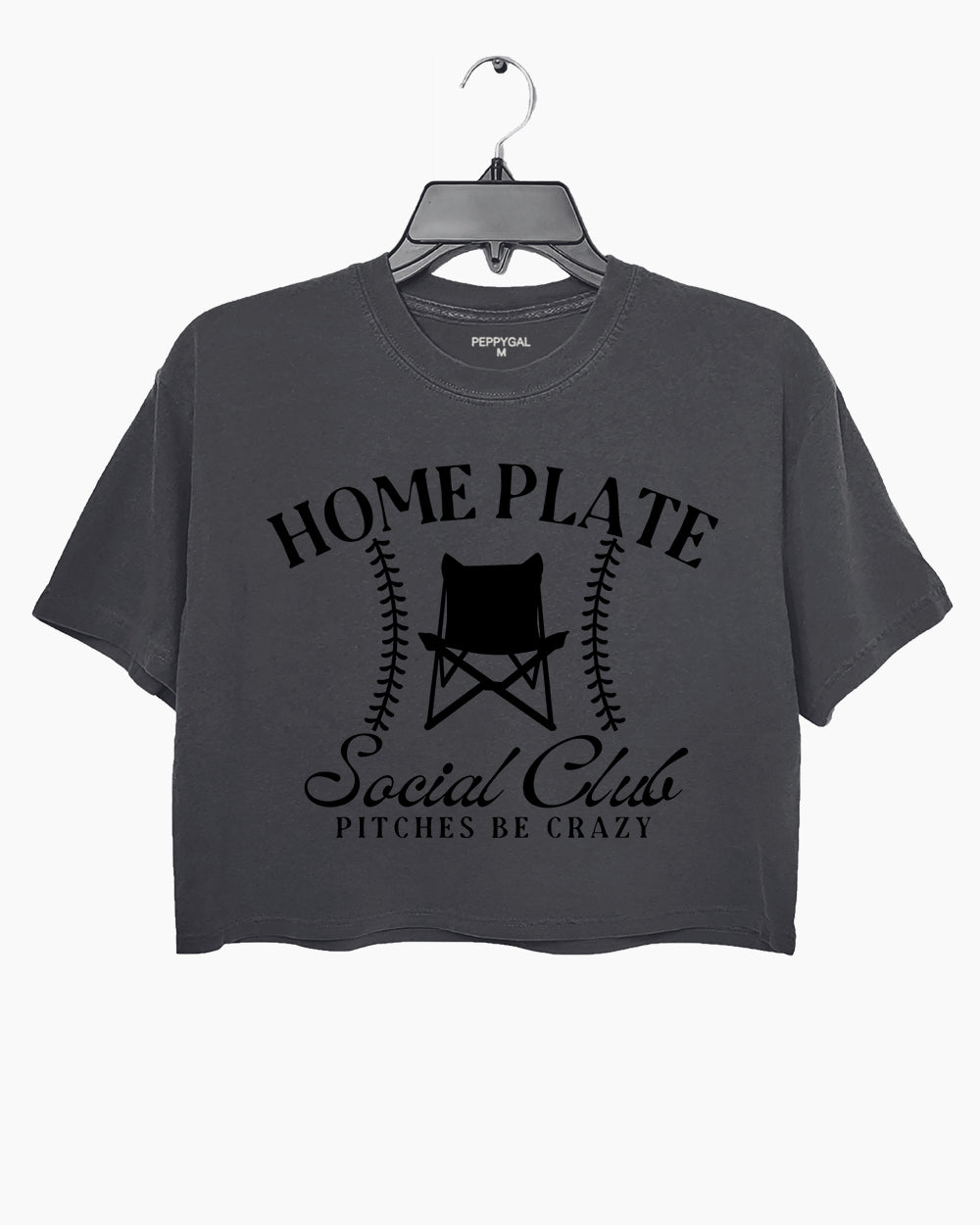 Home Plate Social Club Pitches Be Crazy Crop Top