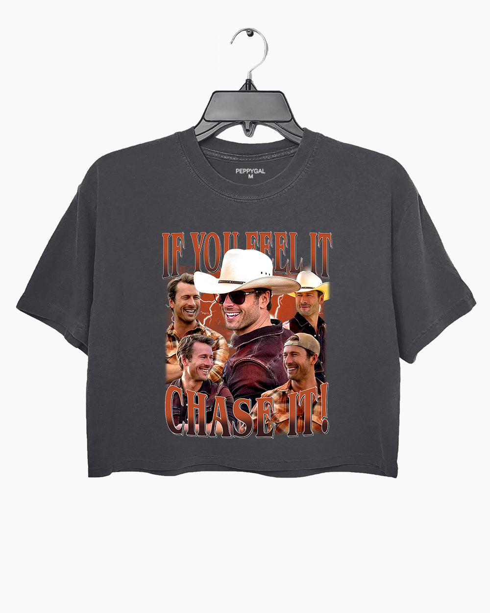 If You Feel It Chase It Glen Powell as Tyler Owens Cowboy Crop Top