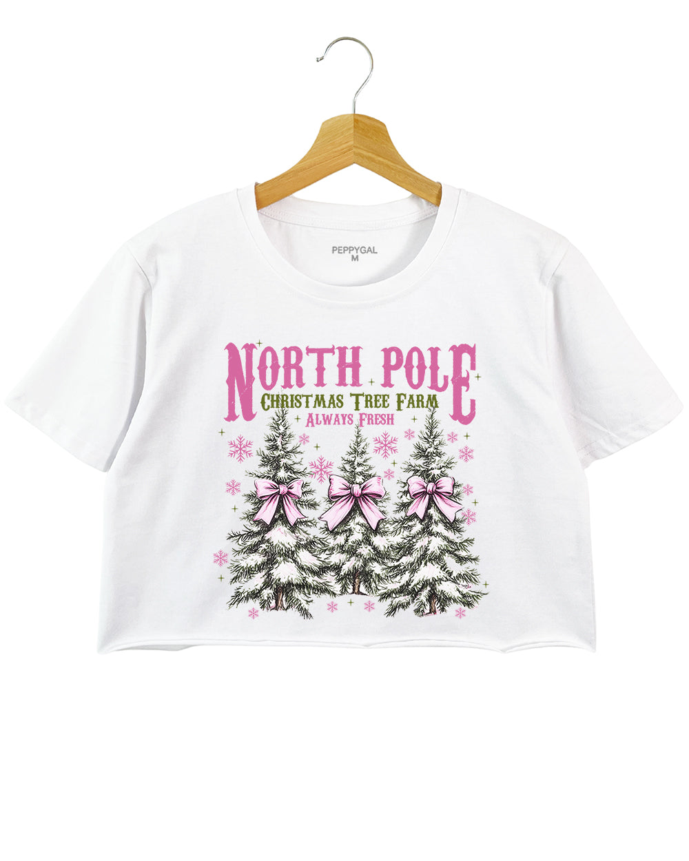 North Pole Christmas Tree Farm Crop Top