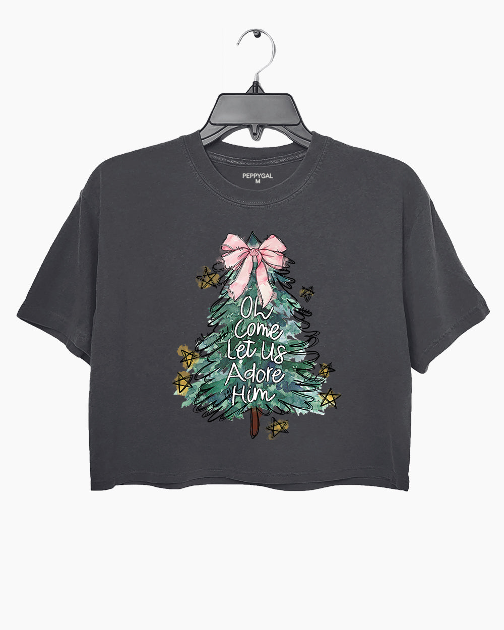 Oh Come Let Us Adore Him Jesus Christmas Crop Top