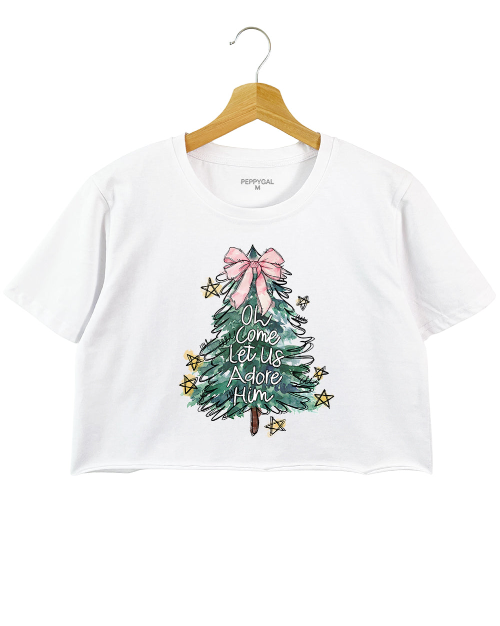 Oh Come Let Us Adore Him Jesus Christmas Crop Top