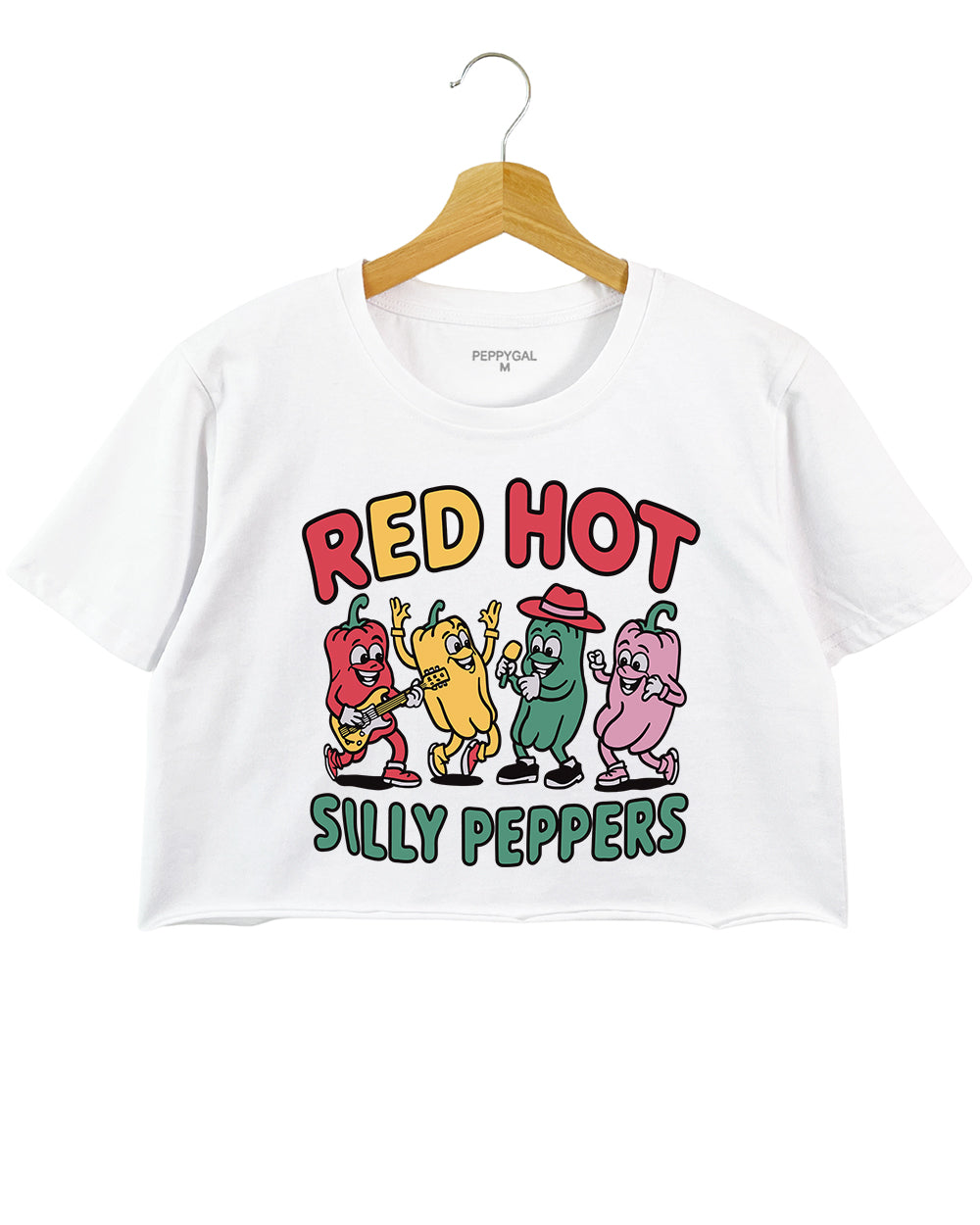 Red Hot Silly Peppers Cute Chillies Crop Top