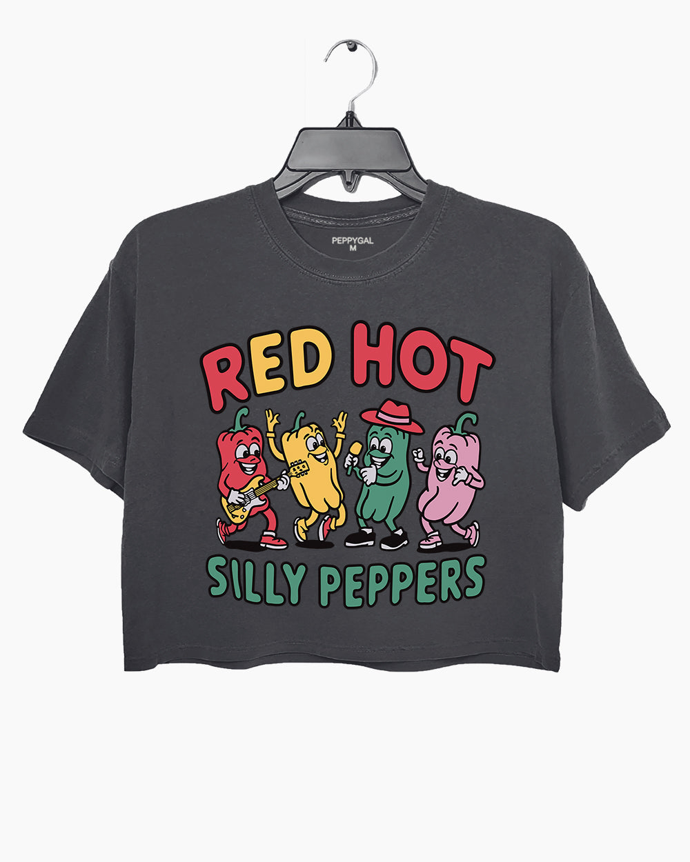 Red Hot Silly Peppers Cute Chillies Crop Top