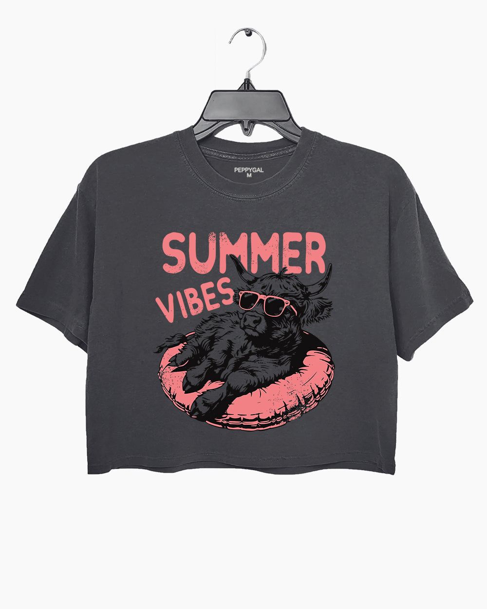 Summer Vibes Highland Cow Crop Top