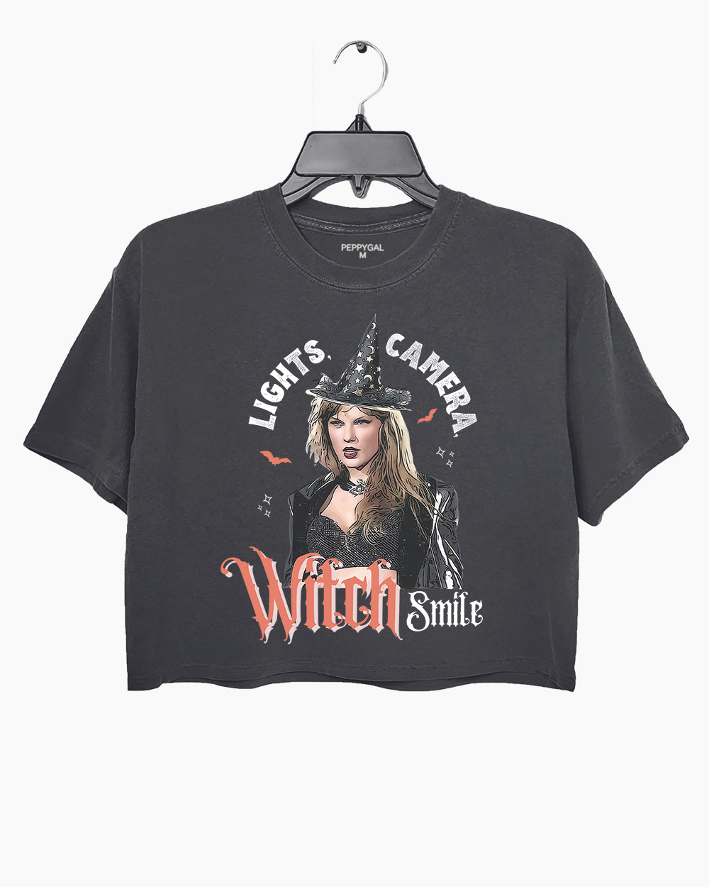 Taylor Lights Camera Witch Smile Halloween Crop Top