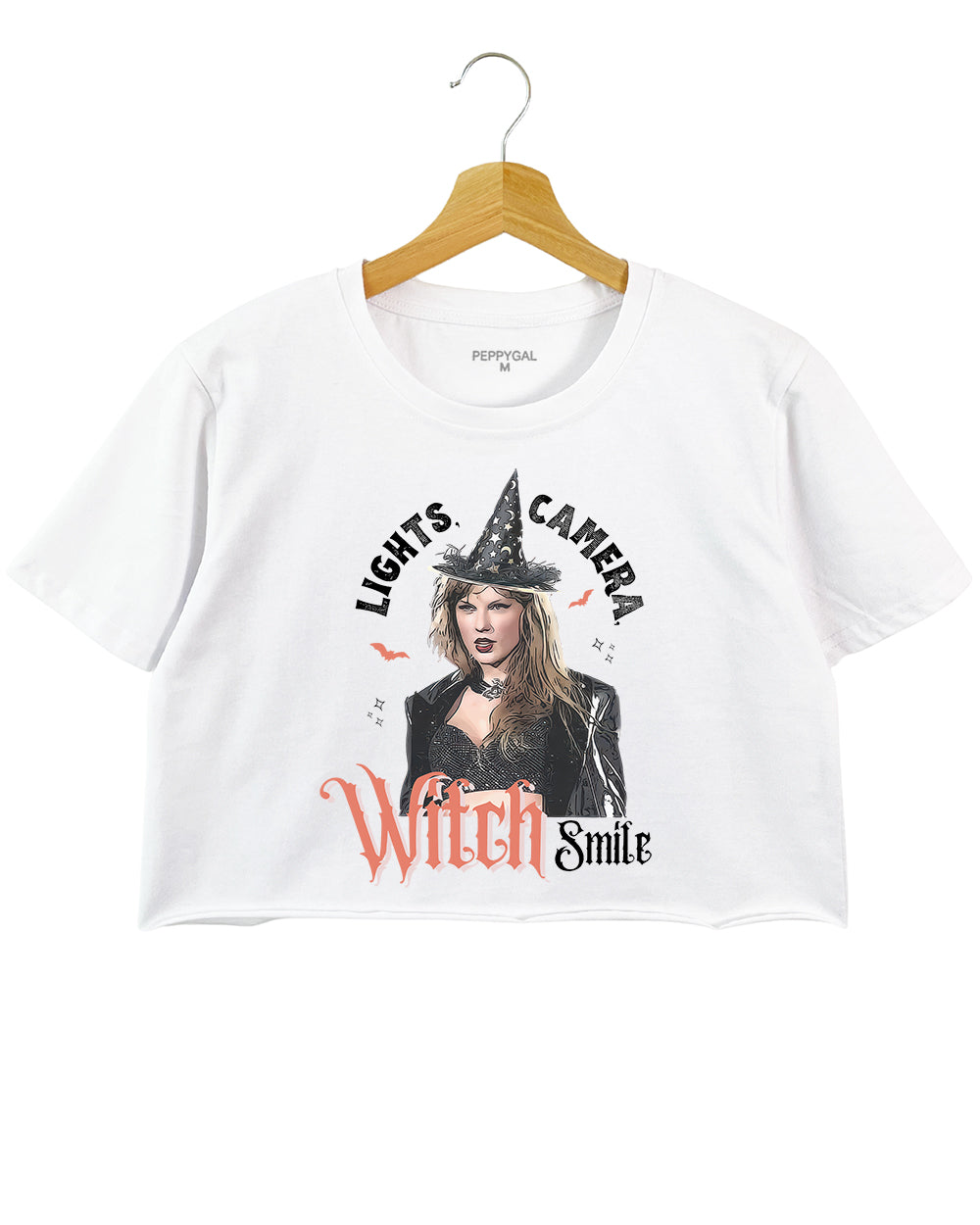 Taylor Lights Camera Witch Smile Halloween Crop Top