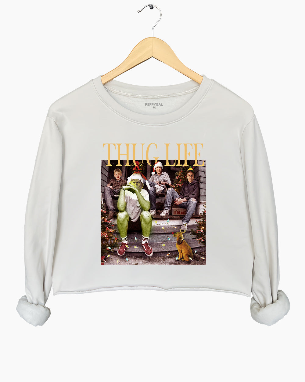 Thug Life Christmas Crop Sweatshirt