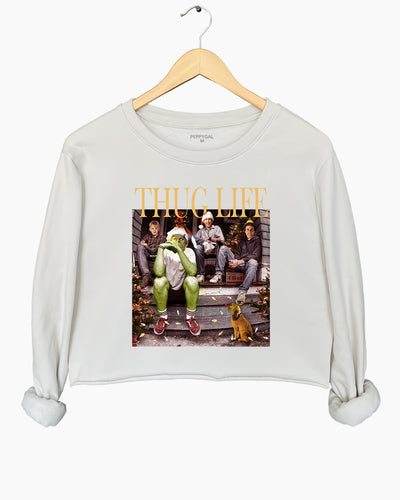 Thug Life Christmas Crop Sweatshirt