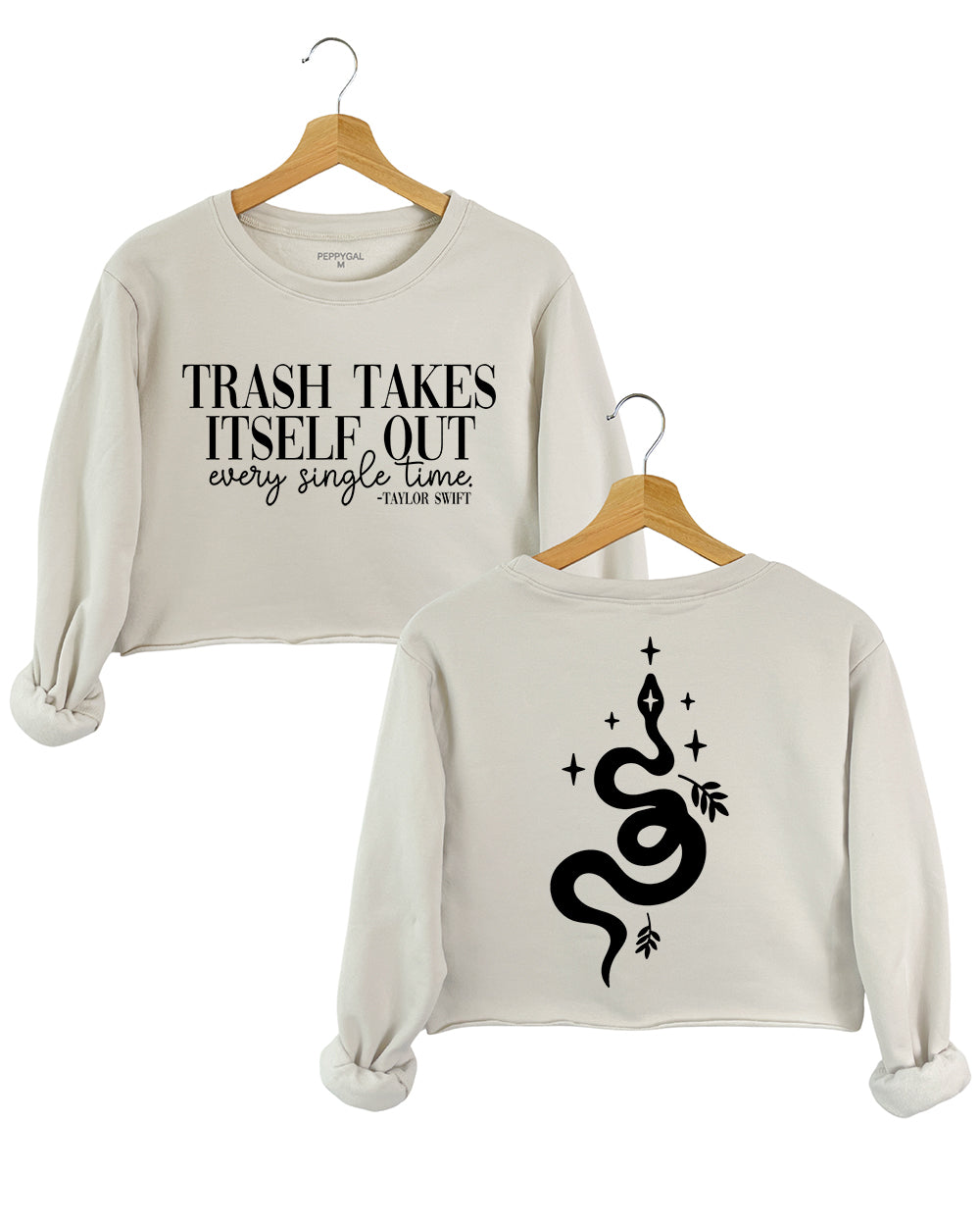 Trash Takes Itself Out Every Single Time Crop Sweatshirt