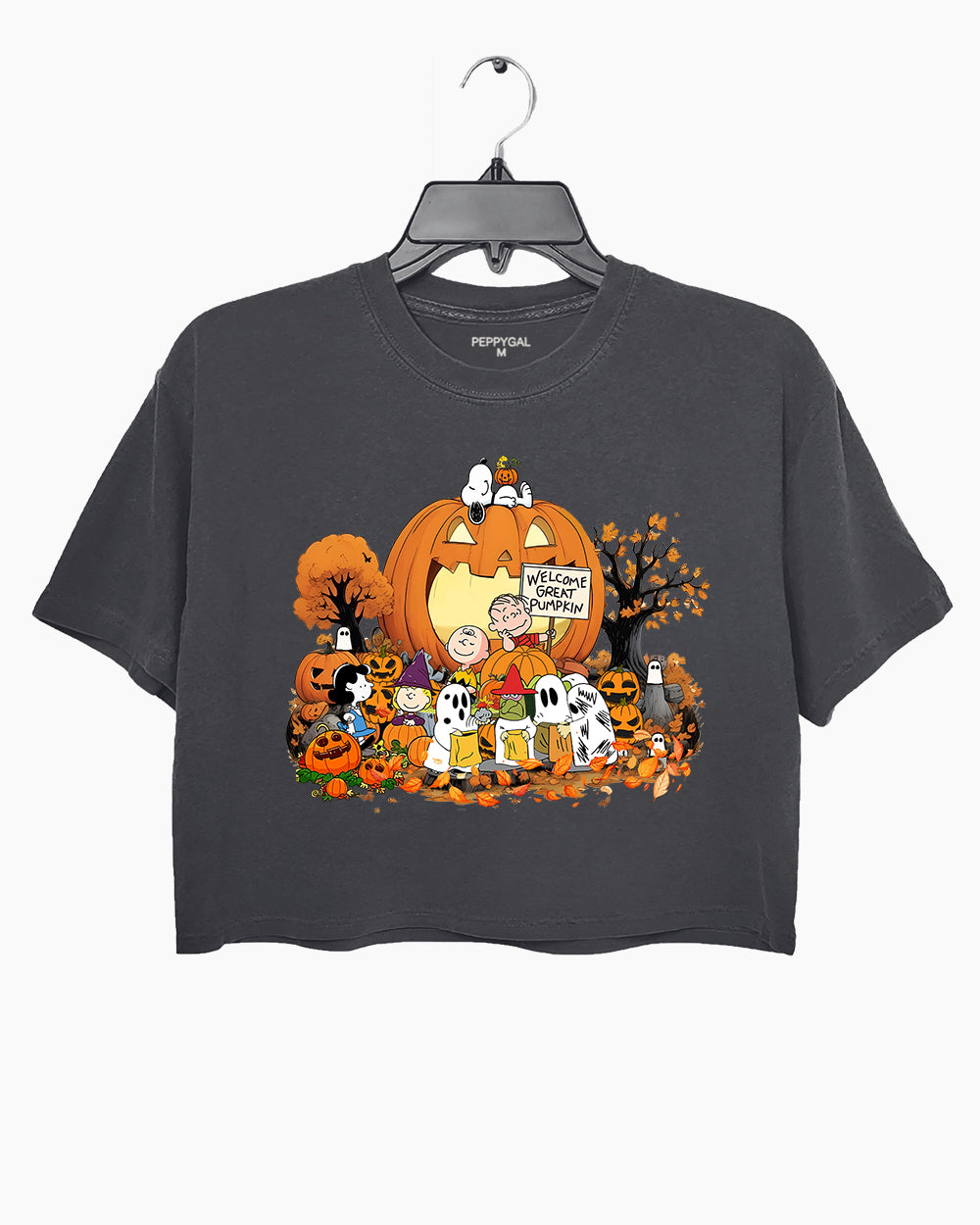 Welcome Great Pumpkin Charlie Brown Halloween Crop Top